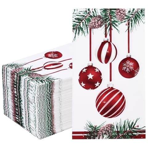 Homlouue 100 Pcs Christmas Guest Napkins Cover