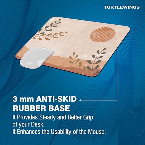 Image of TURTLEWINGS | Mousepad | Smiley - 22x18 cm, 3mm Thick | Abstract Design Non-Slip Rubber Base | Office, Study & Gaming Use | Premium Smooth Surface 11 22