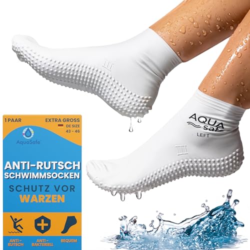 Aquasafe Badesocken – Wasserdichte Schwimmsocken Kinder – 100% Latexsocken – Rutschfeste Schwimmsocken für Hygiene & Sicherheit im Pool & zum Schutz vor Warzen – Schützende Wassersocken für Kinder