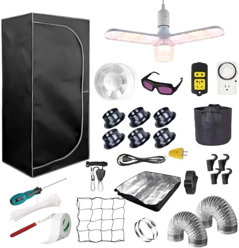 cheap grow tent kits that will transform your gardening experience 5 Complete Mylar Growing Tent 2x2 Grow Tent Kit 24"x24"x55" Indoor Plant Growing Room LED Full Spectrum Grow Light Ventilation Inline Fan + Acceseries