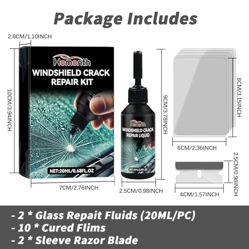 Image of 2Pcs Windshield Crack Repair Kit, 2025 New Automotive Windshield Chip Repair Kit, Glass Nano Repair Fluid, Windshield Scratch Remover, Window Screen Repair Kit Quick Repair Scratch Chip Crack