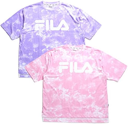 Amazon Co Jp Fm9490 フィラ Fila Tシャツ かっこいい おしゃれ 90 スタイル タイダイ染め 定番ロゴ ビッグシルエット アメカジ 大きいサイズ 紫 ピンク ファッション