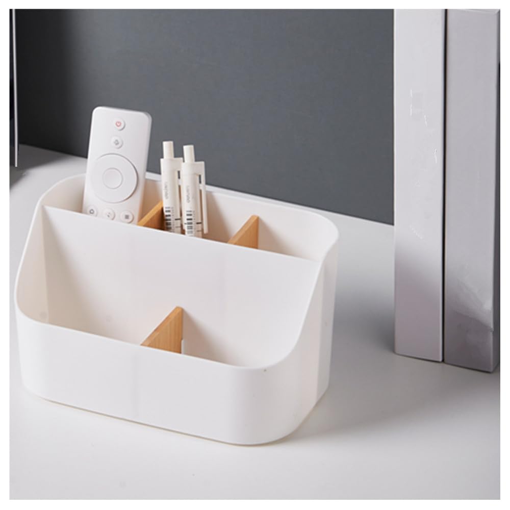 Wanfoou Desk Organiser, 5 Compartments Bamboo Office Organiser, Multifunctional Storage Box, Desk Organiser - Image 4