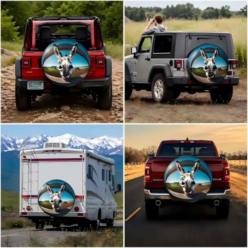 Image of Spare tire Cover - Spare tire Covers for Trailers Camper RV 15 inch Wheel Protectors Weatherproof Wheel Covers Waterproof Universal Fit Trailer Rv SUV Truck Travel