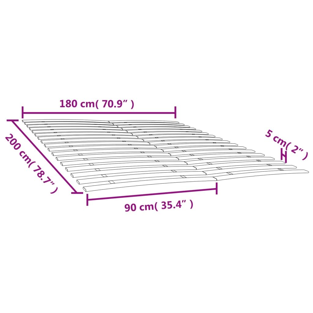 Solivagant Doghe di Ricambio per Letto con 34 doghe 2 pz 90x200 cm,Marrone,19.6kg