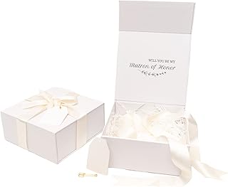 Matron of Honor Proposal Box Set for Matron of Honor Gifts with Accessories, Bridesmaid Proposal Box, Matron of Honor Box 8"x8"x3.5 - Gifts not Included