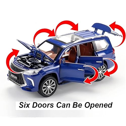 Image of DEUSON ECOM 124 Lx570 Toy Car Metal Diecast Car Toy for Kids Pullback Sound and Light Openable Door
