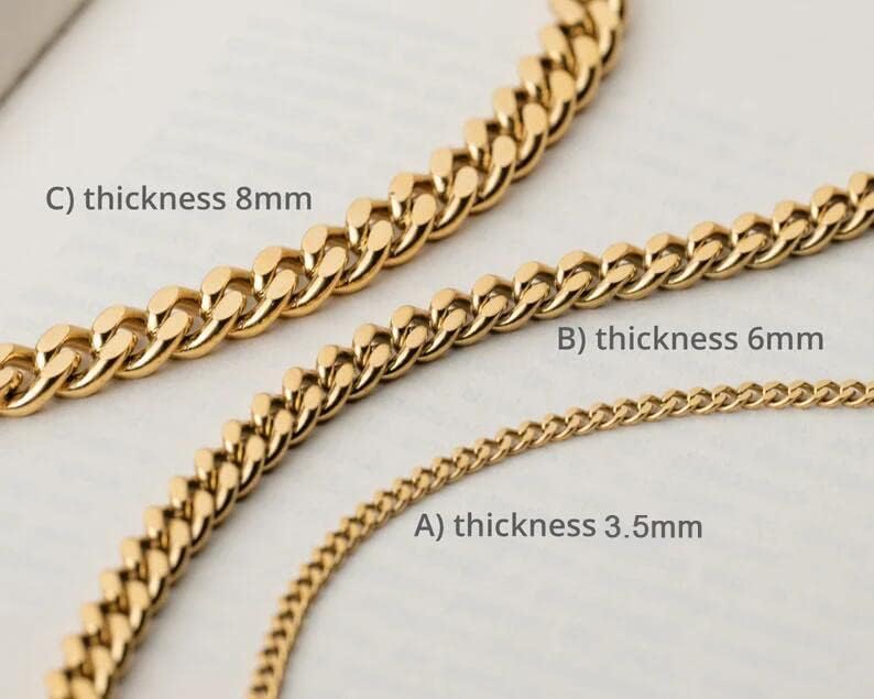 Memgift Stainless Steel Cuban Chain Bracelets for Men & Women - 6.5/7/7.5/8/9 Inch Gold Plated & Silver Stainless Steel Fashion Jewelry Bracelet - Image 5