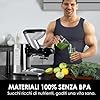 Fretta Estrattore di Succo a Freddo Lento, Professionale in Acciaio Inossidabile per Frutta e Verdura,Facile da Pulire,Estrattore con Motore DC Silenzioso，Alta resa di succo，Senza BPA