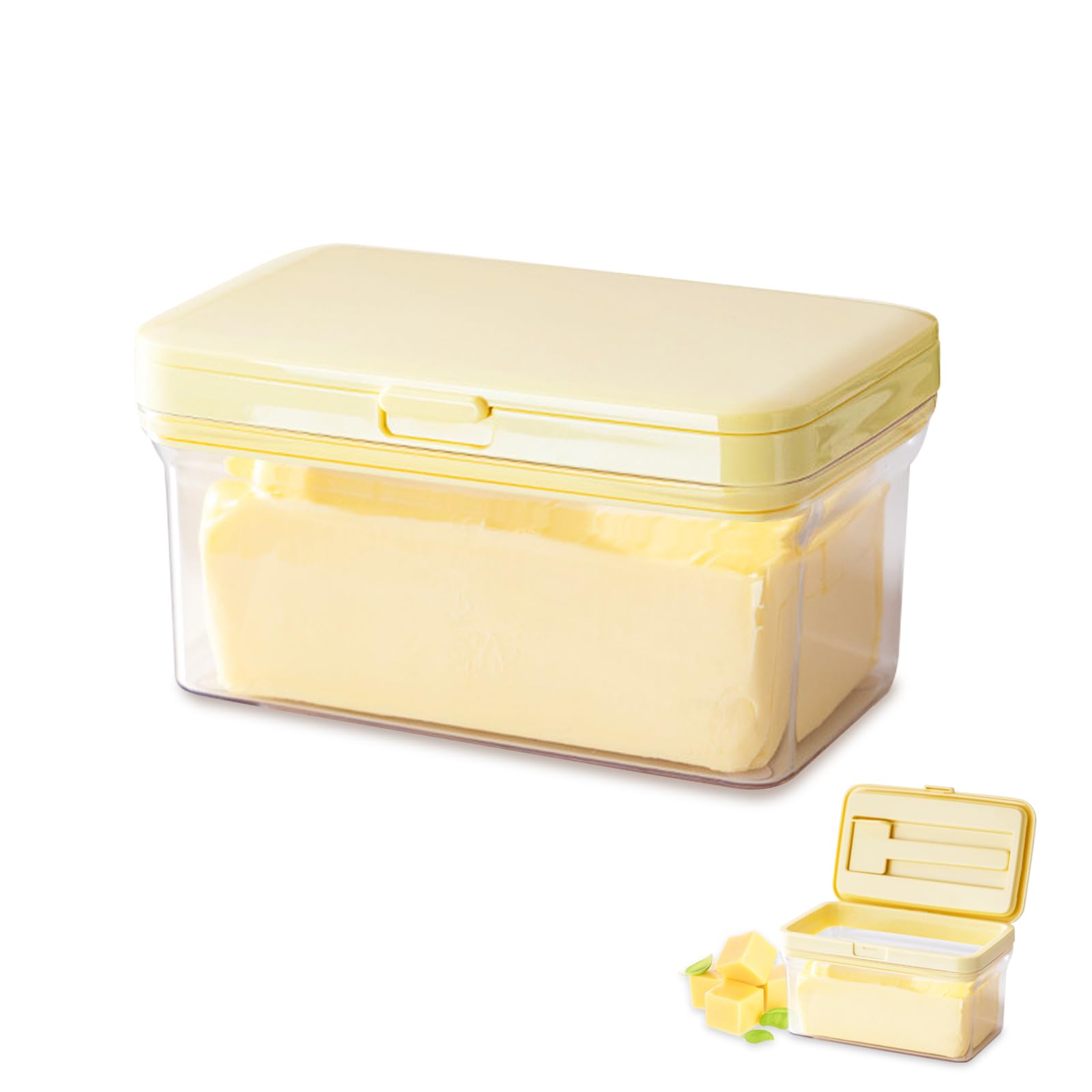 Butter Dish with Lid, Refrigerator & Countertop Butter Container with Cover