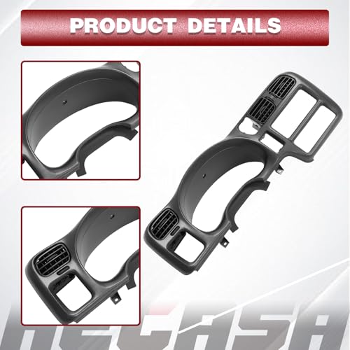 image for HECASA Dash Trim Bezel Cover Compatible with 1998-2002 Chevy Chevrolet