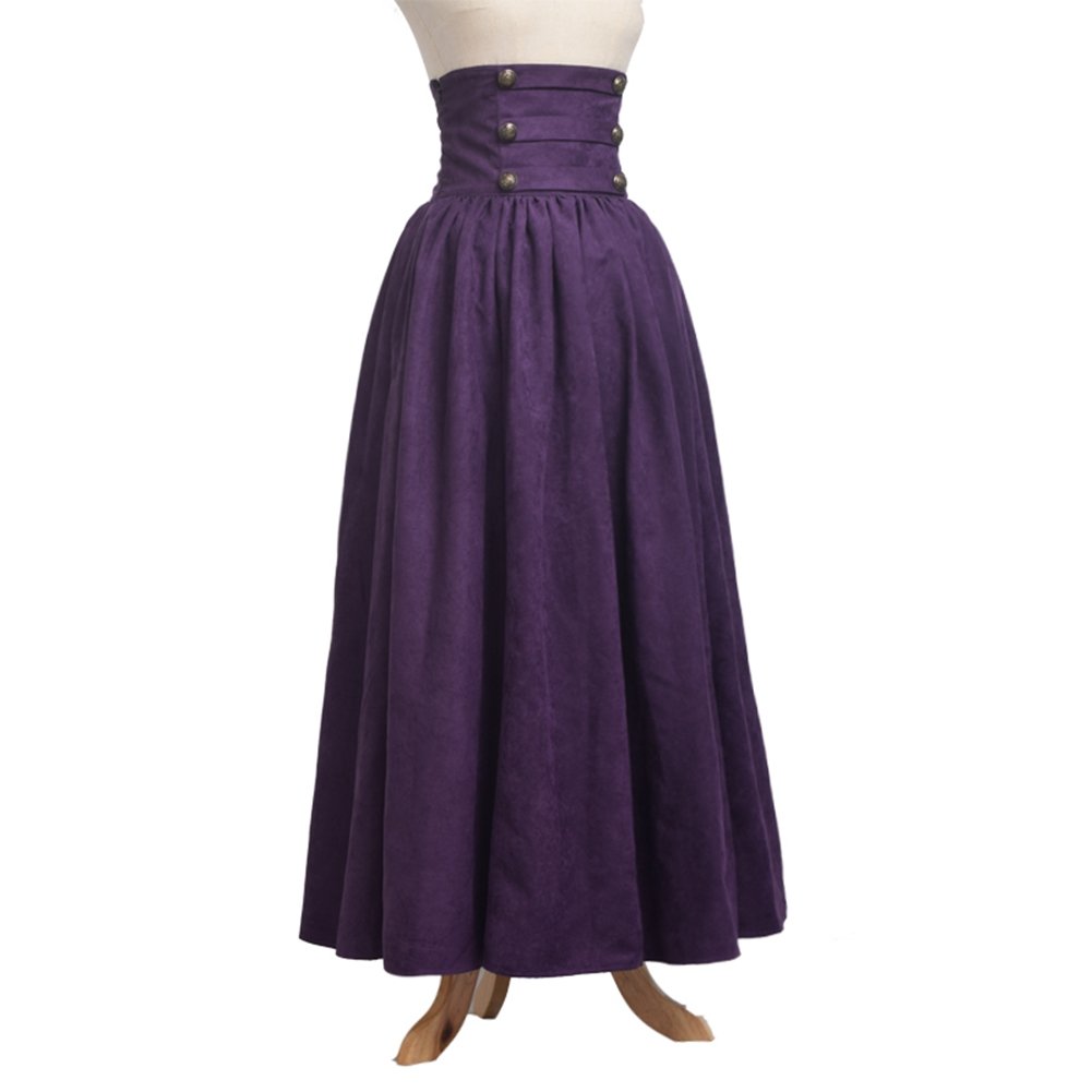 BLESSUME Gothic Lolita Steampunk High Waist Walking Skirt