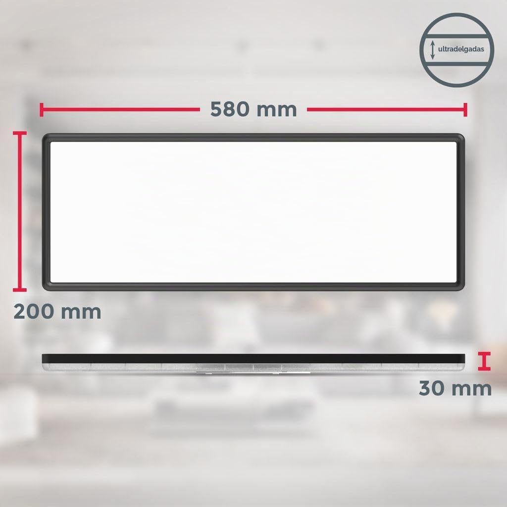 B.K.Licht I Lámpara de techo LED RGB I Panel LED ultra plano I Cambio de color I Lámpara de techo RGBW regulable I Iluminación indirecta I Mando a distancia I Negro
