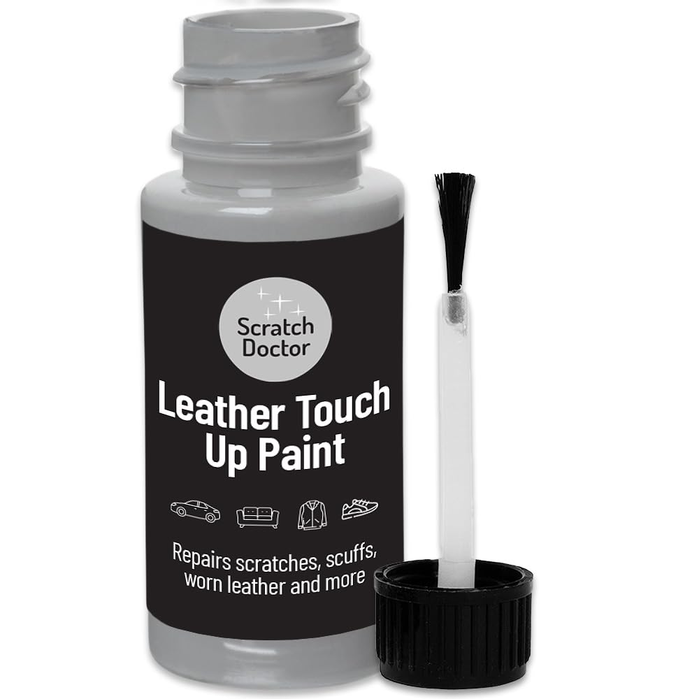 The Scratch Doctor Light Grey Scratch Doctor Leather Touch Up Paint | For Furniture, Sofas, Cars Seats, Shoes, Handbags 15Ml (Light Grey)