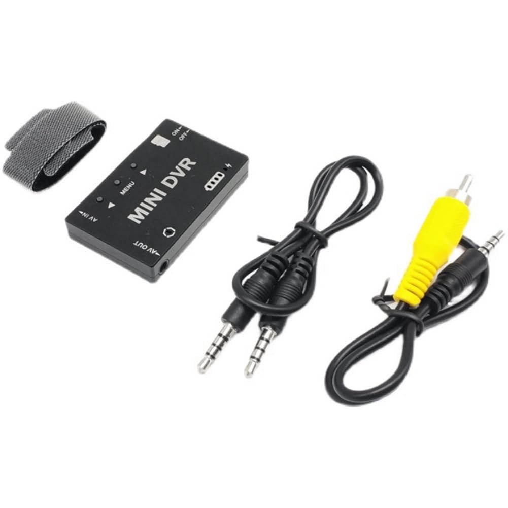 Mini Videoregistratore e Audio FPV DVR NTSC/PAL Batteria Integrata 3,7 V 400 Mah per FPV RC Multicopters VR Goggle Monitor Nero