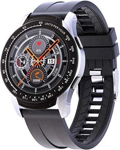 Preisvergleich Produktbild DHTOMC Smartwatch, Sport-Smartwatch, Pulsmesser, Fitness-Armbanduhr, Schrittzähler, wasserdicht, mit Blutdruckmessung, Schwarz (Farbe: Silber Schwarz)