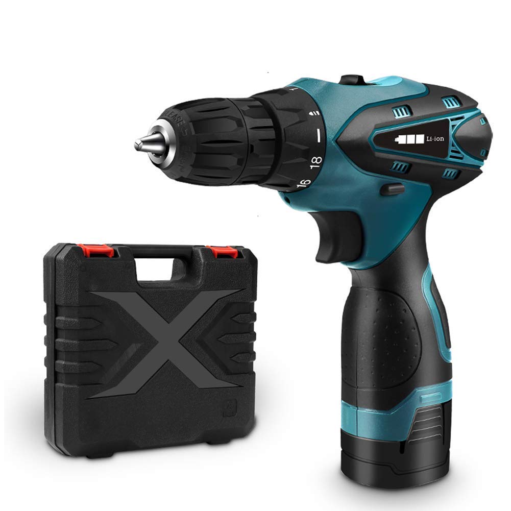 Trapano Avvitatore a Batteria Professionale da 16,8 V, cacciavite Elettrico, Coppia Massima 32 NM, Utensili per la Lavorazione del Legno Fai da Te a 2 velocità con batterie agli io