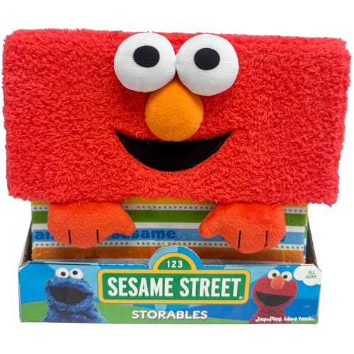 Happy Nappers Sesame Street: Storables 10" Box - Elmo - Red Character Themed Bin, Fabric Storage Container, Opening Top Lid, Holds Toys, Books & More, Licensed