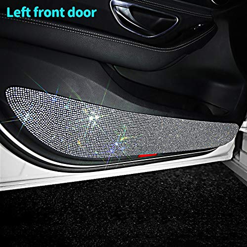 Image of eing Car Door Anti-Kick Pad Crystal Diamond Universal Door Protective Pad Anti-Kick Dirty Stickers Anti-Collision Stickers,4 Pack /Set(2 Pack for Front Door and 2 Pack for Back Seat Door),Multicolor