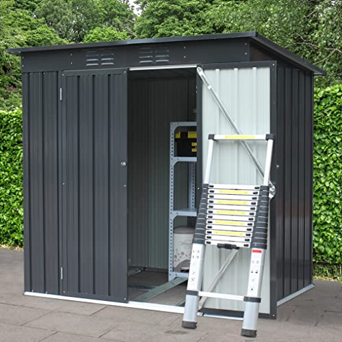 6' X 4' Outdoor Storage Shed, Metal Garden Shed, Backyard Storage Shed With Double Lockable Doors,Can Be Used As Bike Shed, Trash Can Shed, Tool Shed,Pet Shed,Black #TOP5