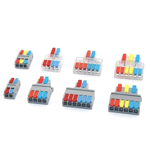 AARTERZZA Wire Connector LT-2/3 Compact Splitter Lamp Wiring Cable Connector Push-in Conductor Terminal Cable Block(LT-3,5 PCS)
