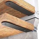 WELDUN 4 Pack Metal Shelf Brackets 10 cm, Heavy Duty Wall Mounted Angle Shelving Brackets, Support Wall Hanging, Black