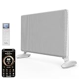 Ballu Mica Infrared Panel Space Heater for Large Room,Smart Quiet Heater with Programmable Thermostat,WiFi App Control,Inverter Energy Efficient for Indoor Use,Compatible with Alexa,White