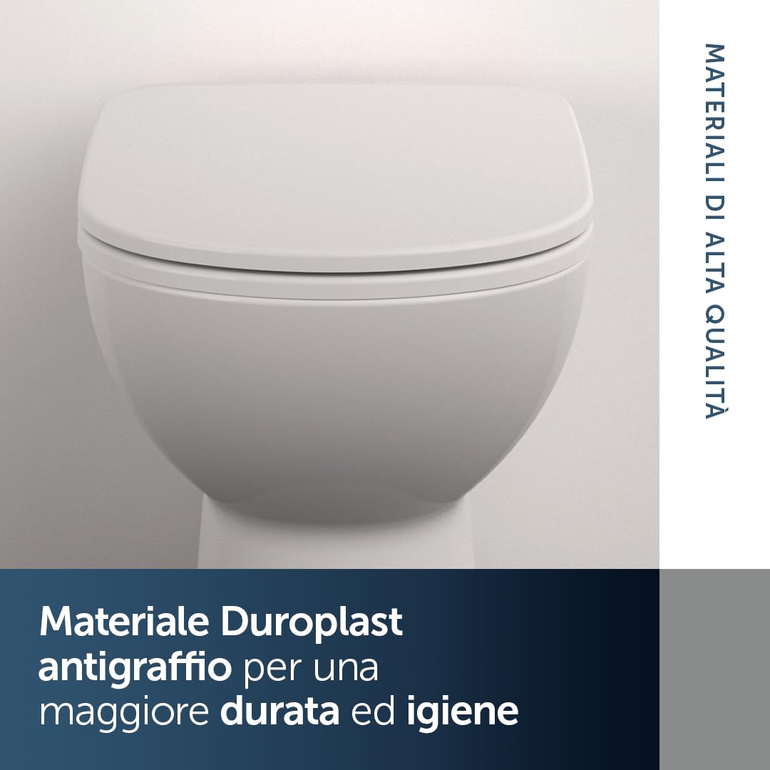 Ideal Standard - I.Life A sedile con cerniere in metallo e chiusura ammortizzata - Bianco
