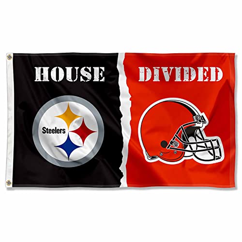 Drapeaux de la maison Pittsburgh Steelers et Cleveland Browns pour jour de match en famille