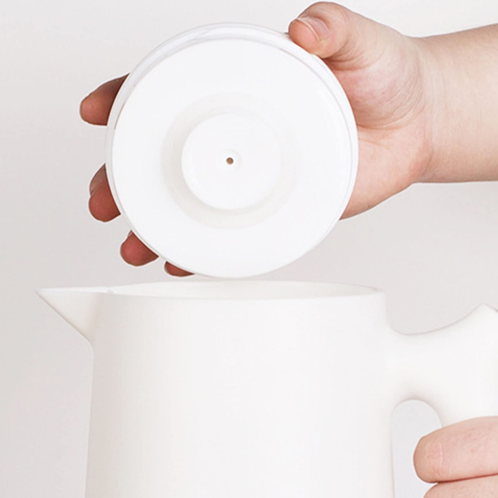 1L Carafe à Café Isotherme, Théière à Café Sous Vide à Double Paroi avec Doublure en Verre, Thermos à Café Isolé avec Poignée en Bois, Gardant Chaud et Froid(Blanc)