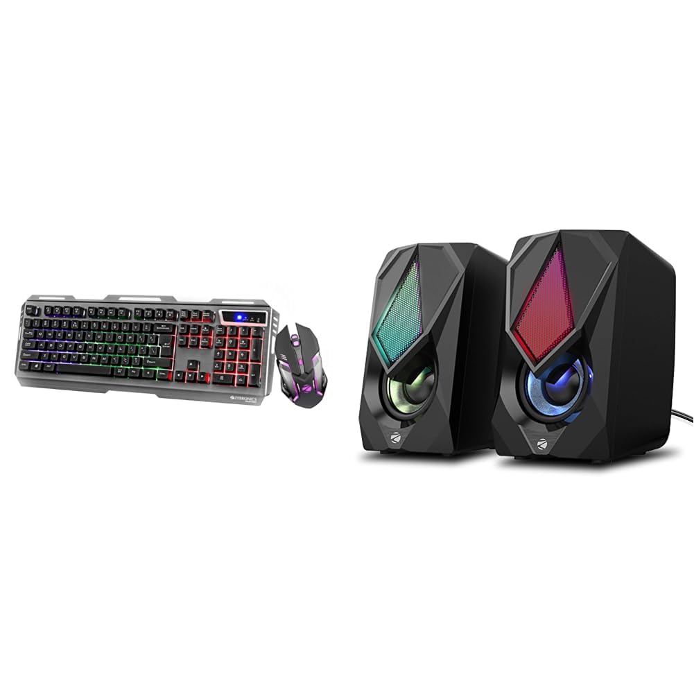 ZEBRONICS Transformer Gaming USB Keyboard and Mouse Combo,Braided Cable,Durable Al Body,Multimedia Keys (B0BPRF2CC1) Amazon Price History, Amazon Price Tracker
