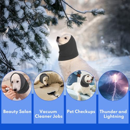 TAIHOBO Ohrenschützer für Hunde, Anti-lärm Ohrenschutz Hund, Beruhigende Gehörschutz Hund Winddichte, Waschbare Hunde Ohrenschutz, für Warmhalten und Ängste bei Haustieren Lindern (M)
