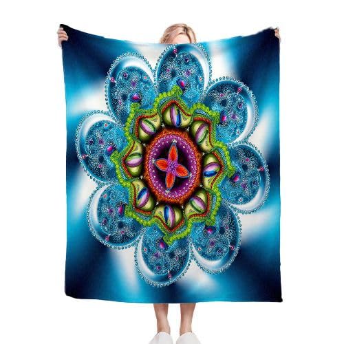 Manta Polar 220 x 240 Estampado Vintage Colorido, Mantas para Cama 105 de Franela Cálida y Cómoda para Niños y Adultos, Mantitas para Sofá Reversible para Cubre Sofa Colchas, Fácil de cuidar