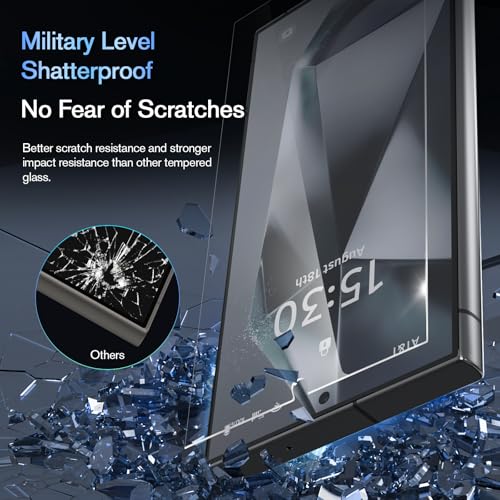 Image of SHILD (Pack of 2) Tempered Glass Screen Protector for Samsung Galaxy S24 Ultra (6.9-inch) | 9H Hardness | S-Pen Compatible | 100% Fingerprint Unlock | HD Clarity | Easy Installation Tray | Scratch & Impact Resistant