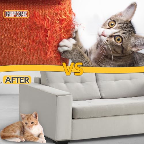 Lanswood Cat Scratch Furniture Protector 236 x 12 Inch, Couch Protector from Cat Claws, Door Protector from Dog Scratching, Furniture Covers for Pets
