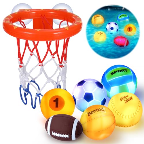 Light-Up Bath Basketball Hoop Set