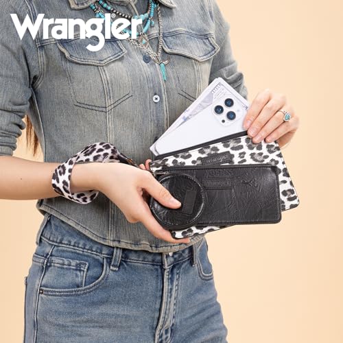 Image of Montana West X Wrangler Keychain Wallets for Women Dual Pouch Wristlet