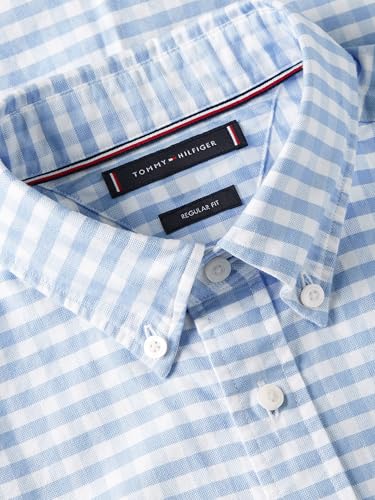 Image of Tommy Hilfiger Men's Long Sleeve Oxford Shirts in Regular Fit, Men's Button Down Shirts, Also Available in Big and Tall