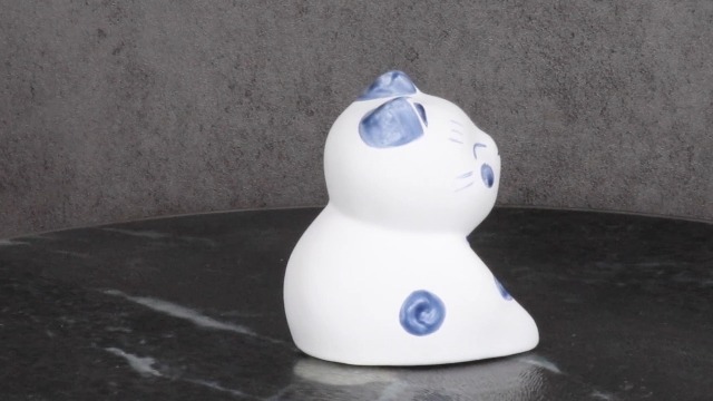 mainagamoto(ナガモトマイ) x Longneck フテネコ白成型/青 Amazon.com: Ebros Japanese Good Luck and Fortune Charm