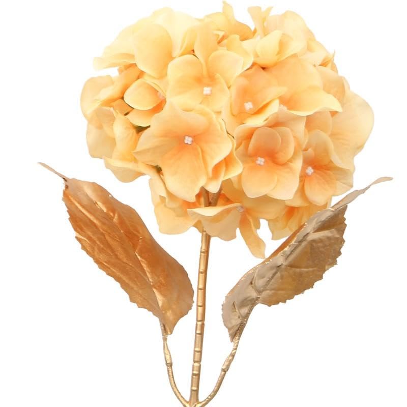 Fleurs artificielles jaunes avec tige dorée DRW pour décoration de salon chic