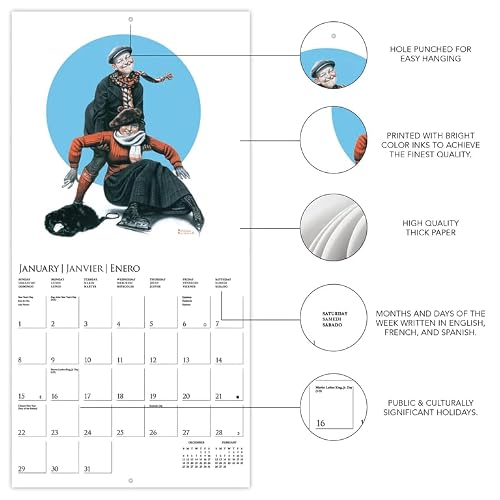 Graphique Saturday Evening Post Wall Calendar - 16-Month 2023 Calendar, 12"X12" W/ 3 Languages, 4-Month Preview, & Marked Holidays… #TOP3