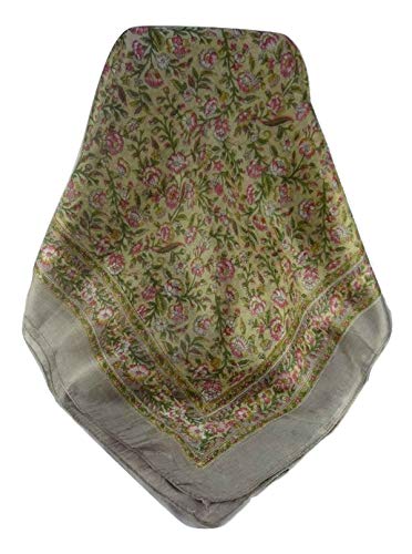 Pashmina & Silk Mulberry Silk Traditional Square Scarf Jha Blush2