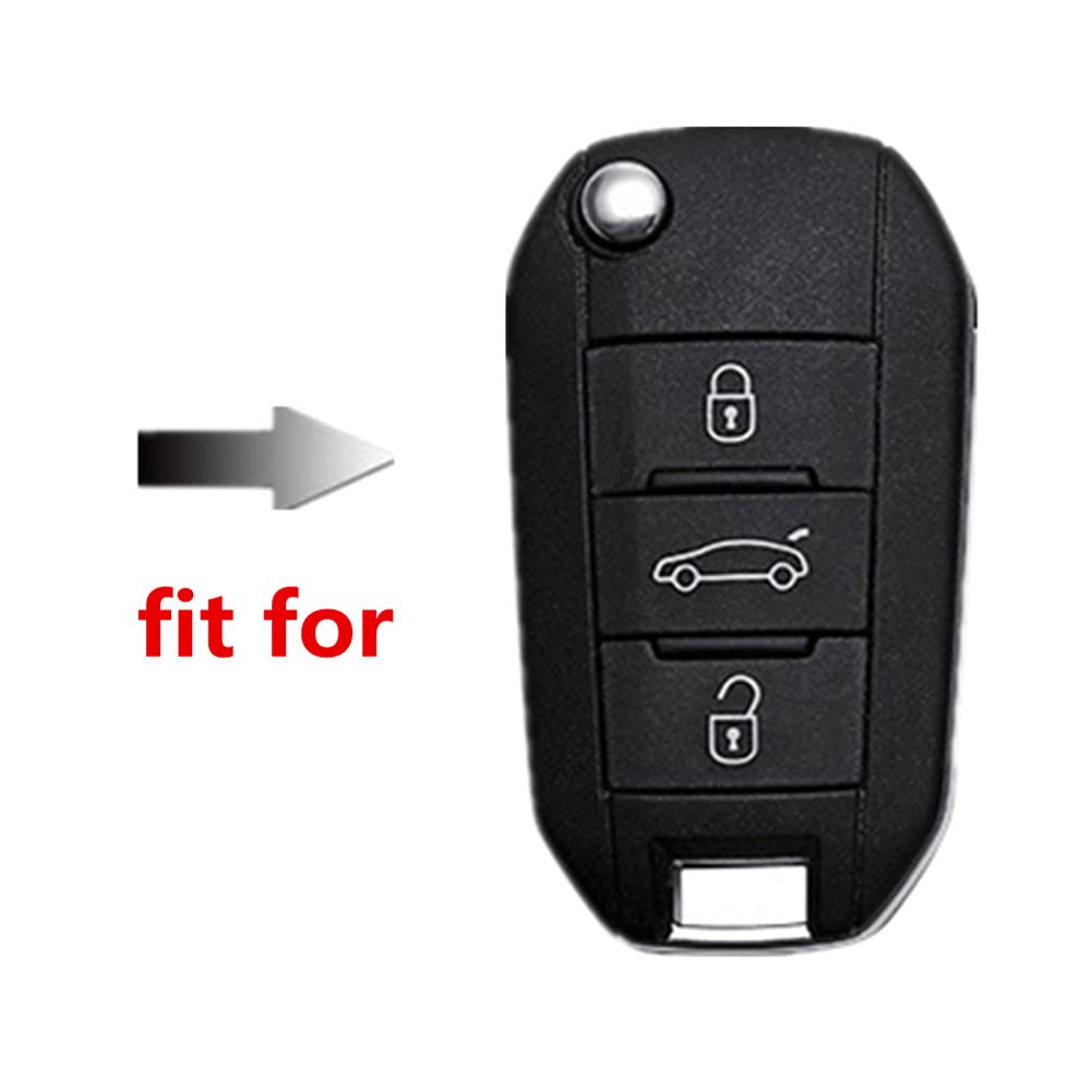Happyit Cover Chiavi Auto in Lega di Zinco per Peugeot 3008 208 308 508 408 307 4008 per Citroen C4 C4L C3 C6 Picasso DS3 DS4 DS5 3 Pulsanti (B, Matt colore