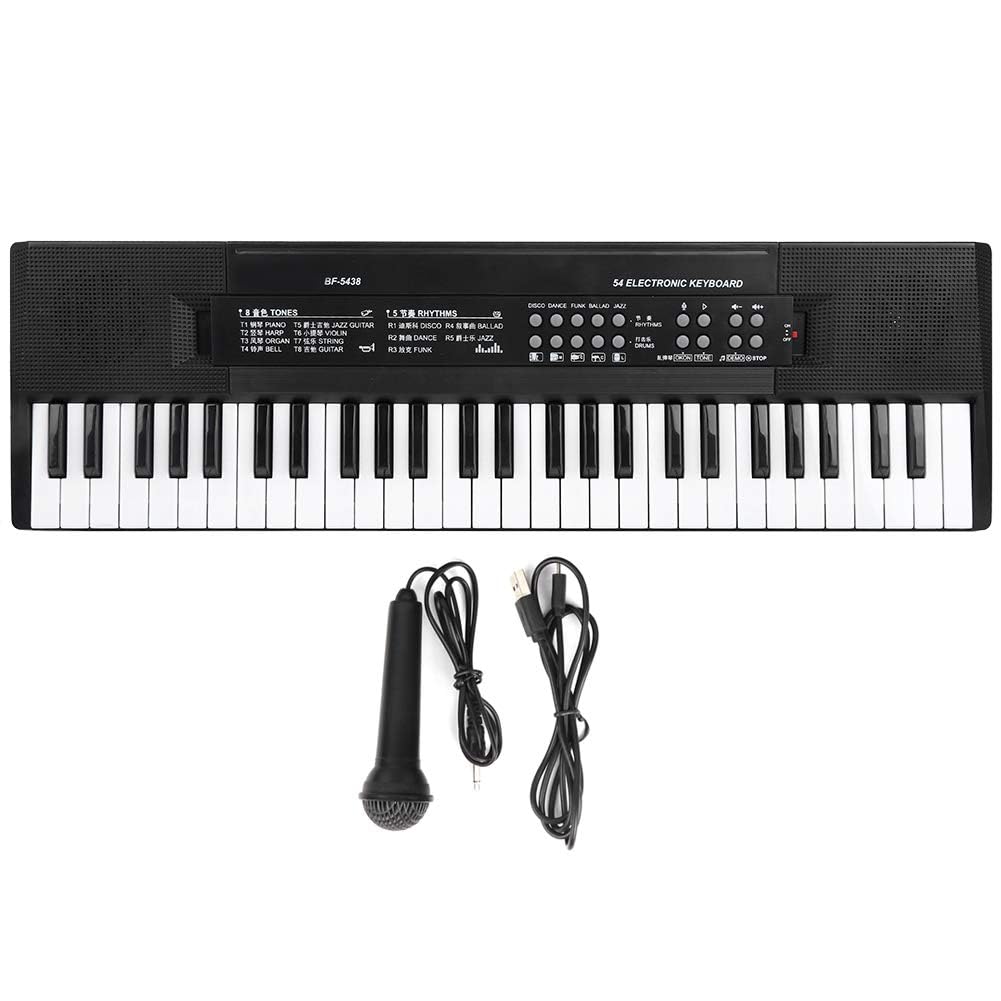 Tastiera Elettronica 54 Tasti per Pianoforte con Microfono Registrazione BF-5438
