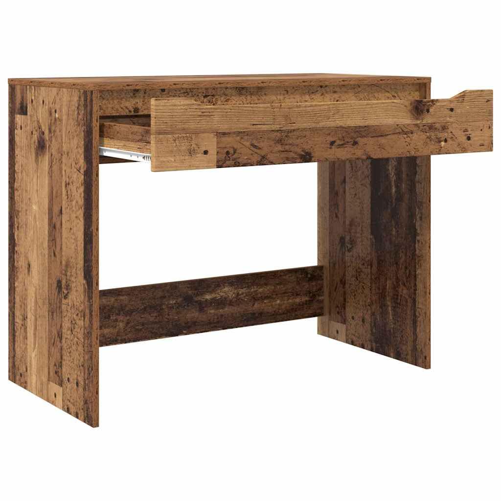 Scrivania effetto legno vecchio, 100 x 50 x 78 cm, materiale in legno, robusto scrivania per computer con cassetto, moderno tavolo da ufficio per casa, tavolo da lavoro durevole, versatile