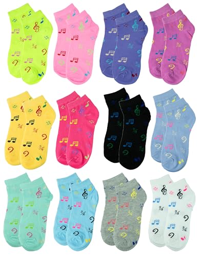 Image of Gelante 12-Pair Women's Ankle Socks, Colorful Comfortable Lightweight Breathable Athletic