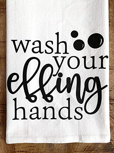 Handmade Funny Kitchen Towel - Wash Your Effing Hands - 100% Cotton Funny Hand Towel For Bathroom - 28X28 Inch Perfect For Chef-Housewarming-Christmas-Mothers’ Day-Birthday Gift #TOP7