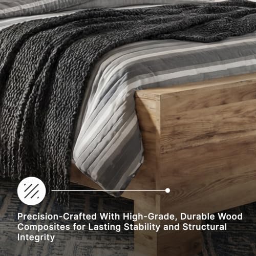 Image of Signature Design by Ashley Hyanna Rustic Farmhouse Twin Panel Bed Frame | Warm golden oak finish over durable engineered wood, Ideal rustic styling for kids and youth bedrooms