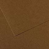 Canson Mi-Teintes Papel de Color de Pulpa Teñida, 160 g/m2, Marrón (Tobacco - 501), 21x29,41, Pack de 25