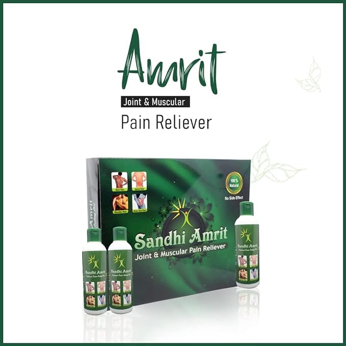 Image of Sandhi Amrit 100% Natural herbal Joint & Muscular Pain Reliever Oil || 600ml || 3 Bottles in a Pack